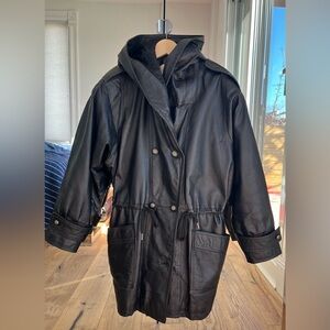 Oversized leather jacket